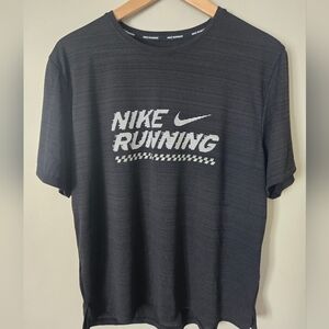 Nike Men's Dark Gray Dri Fit Running Tee